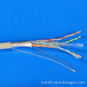 FTP Cat6A LAN Cable, Twisted 4 Pairs PVC LSZH LDPE Rip Wire Jacket 305m